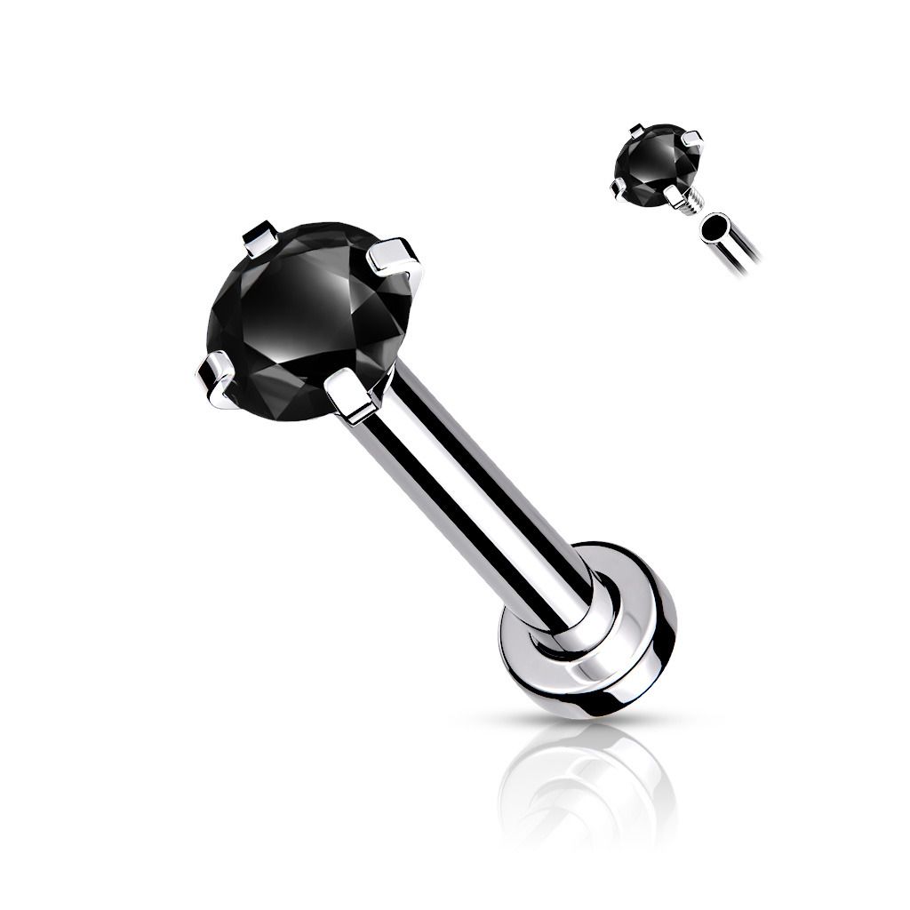 S4U Piercing do brady / cartilage / tragus (1,2 x 8 mm, kamínek 2 mm) - LB1040K-12082