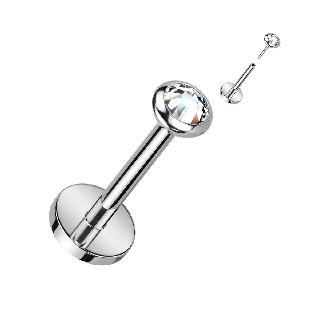 Levně S4U PUSH IN piercing do brady / ucha TITAN (čirá) - TIT1241C-1008