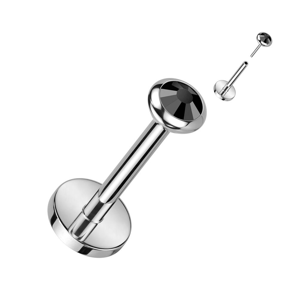 Levně S4U PUSH IN piercing do brady / ucha TITAN (černá) - TIT1241K-1008