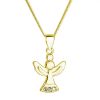 Pozlacený stříbrný přívěsek anděl se Swarovski krystaly bílý 32078.1