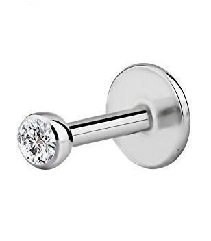 Piercing do brady - labreta, zirkon 3 mm (1,2 x 6)