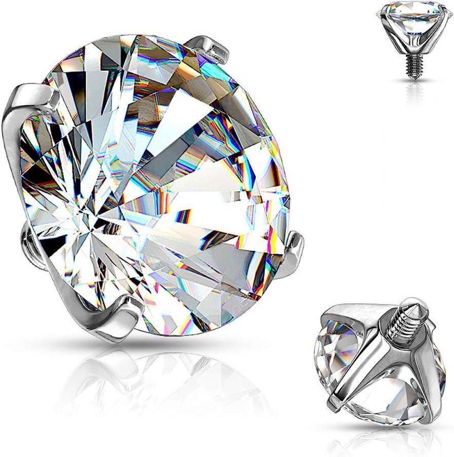 Ozdobný kamínek k mikrodermálu, průměr 5 mm, čirá barva - MD020-05C