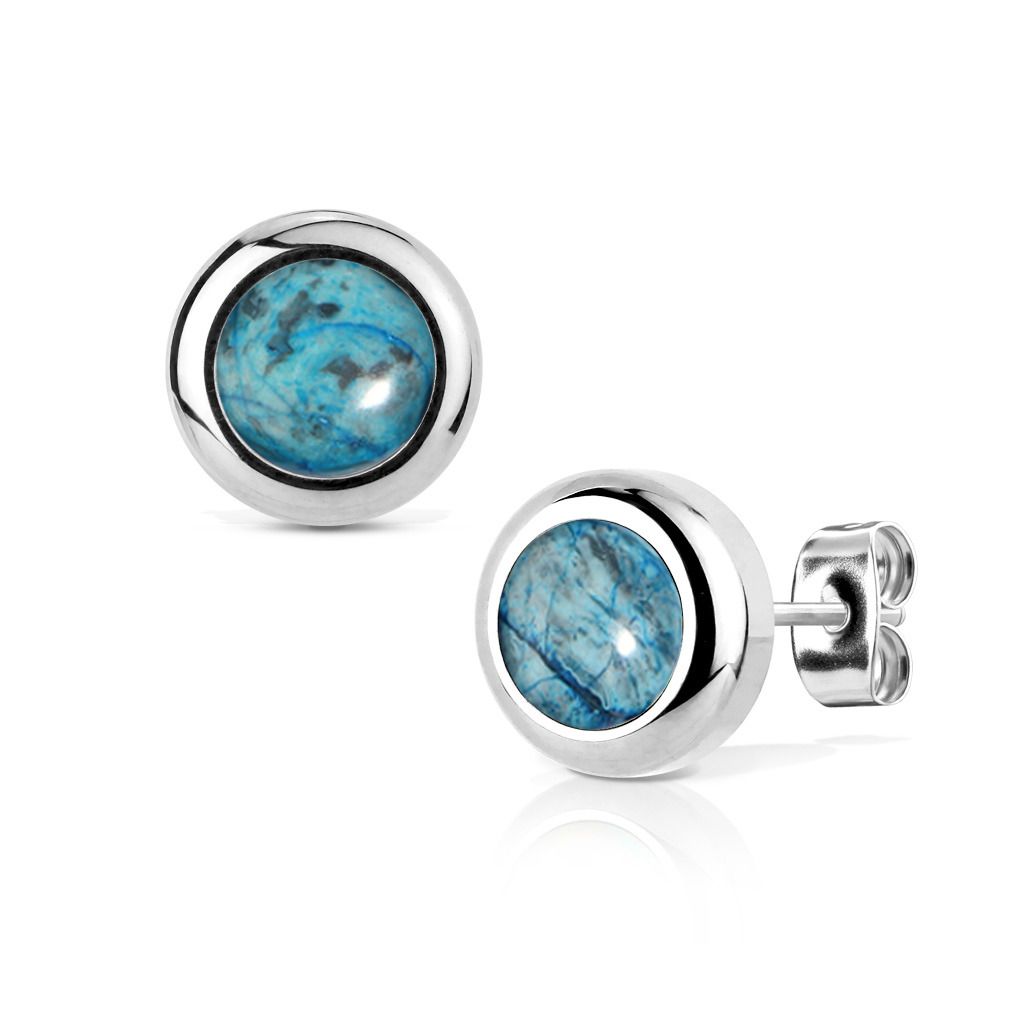 NUBIS Ocelové náušnice Orchid Stone 6mm - NB016-06
