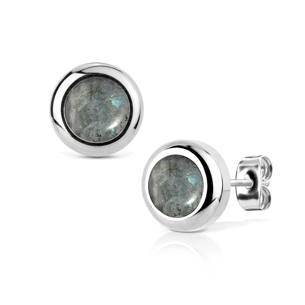 NUBIS Ocelové náušnice Shimmer Stone 6mm - NB014-06