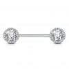 Piercing do bradavky chirurgická ocel se zirkony