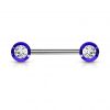 Piercing do bradavky chirurgická ocel se zirkony (červený)