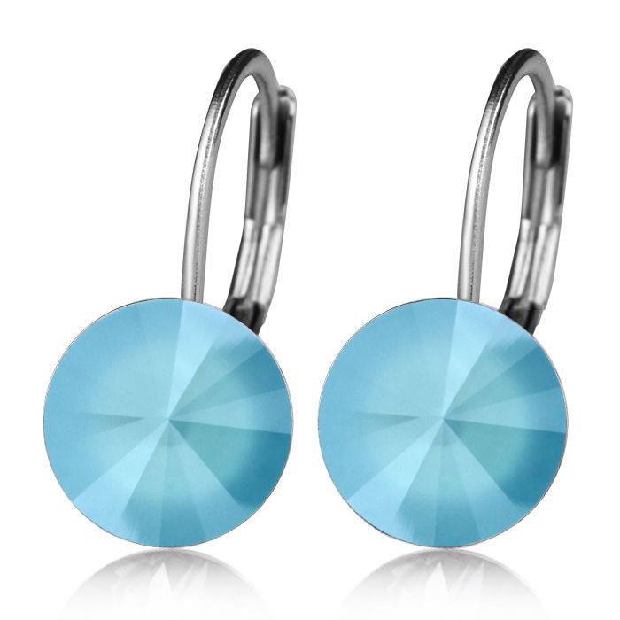 Levně NUBIS Ocelové náušnice s krystaly Swarovski SUMMER BLUE - NBS08-SB