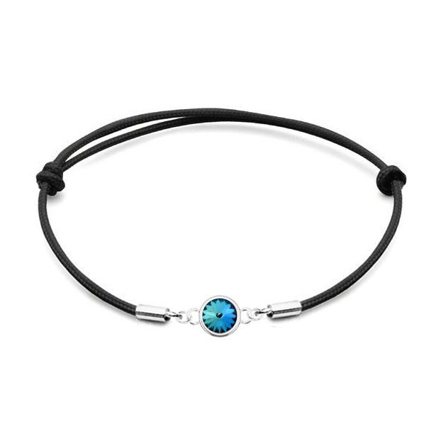 NUBIS Stříbrný náramek s Crystals from Swarovski Bermuda Blue - SX129-BB