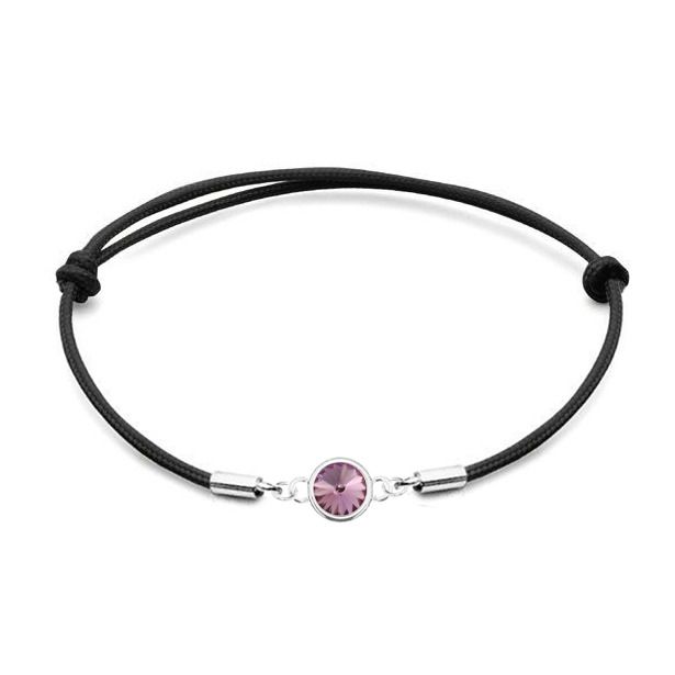 NUBIS Stříbrný náramek s Crystals from Swarovski Light Amethyst - SX129-LA