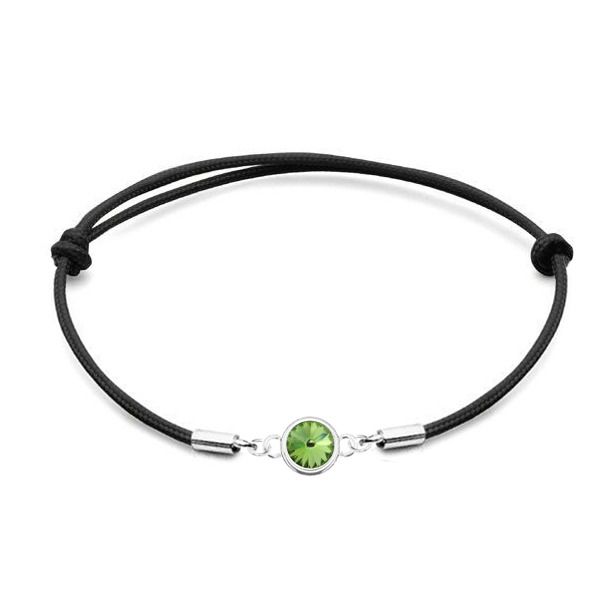 NUBIS Stříbrný náramek s Crystals from Swarovski Peridot - SX129-PD