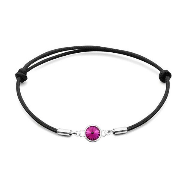 Levně NUBIS Stříbrný náramek s Crystals from Swarovski Fuchsia - SX129-FU