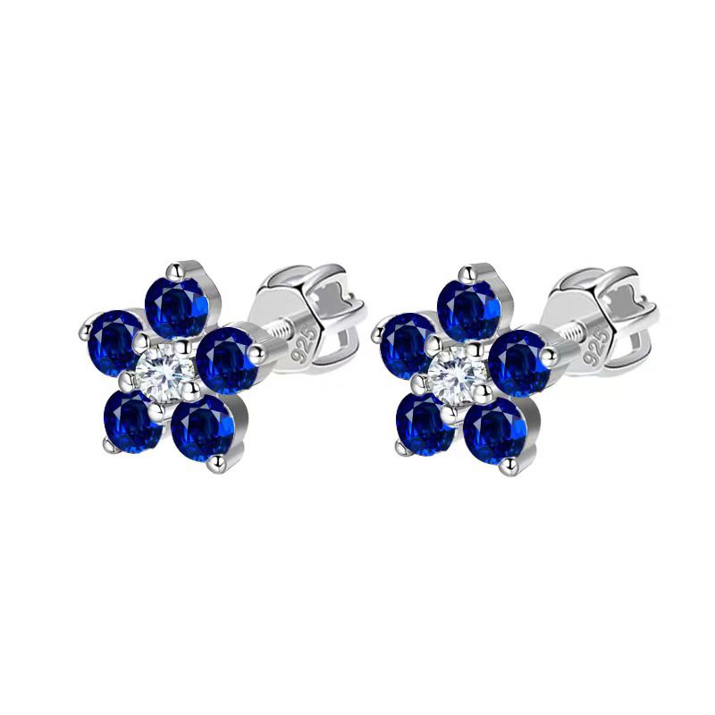 NUBIS Stříbrné šroubovací náušnice kytičky - NB-3829-B