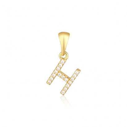 Stříbrný zlacený přívěsek písmeno H