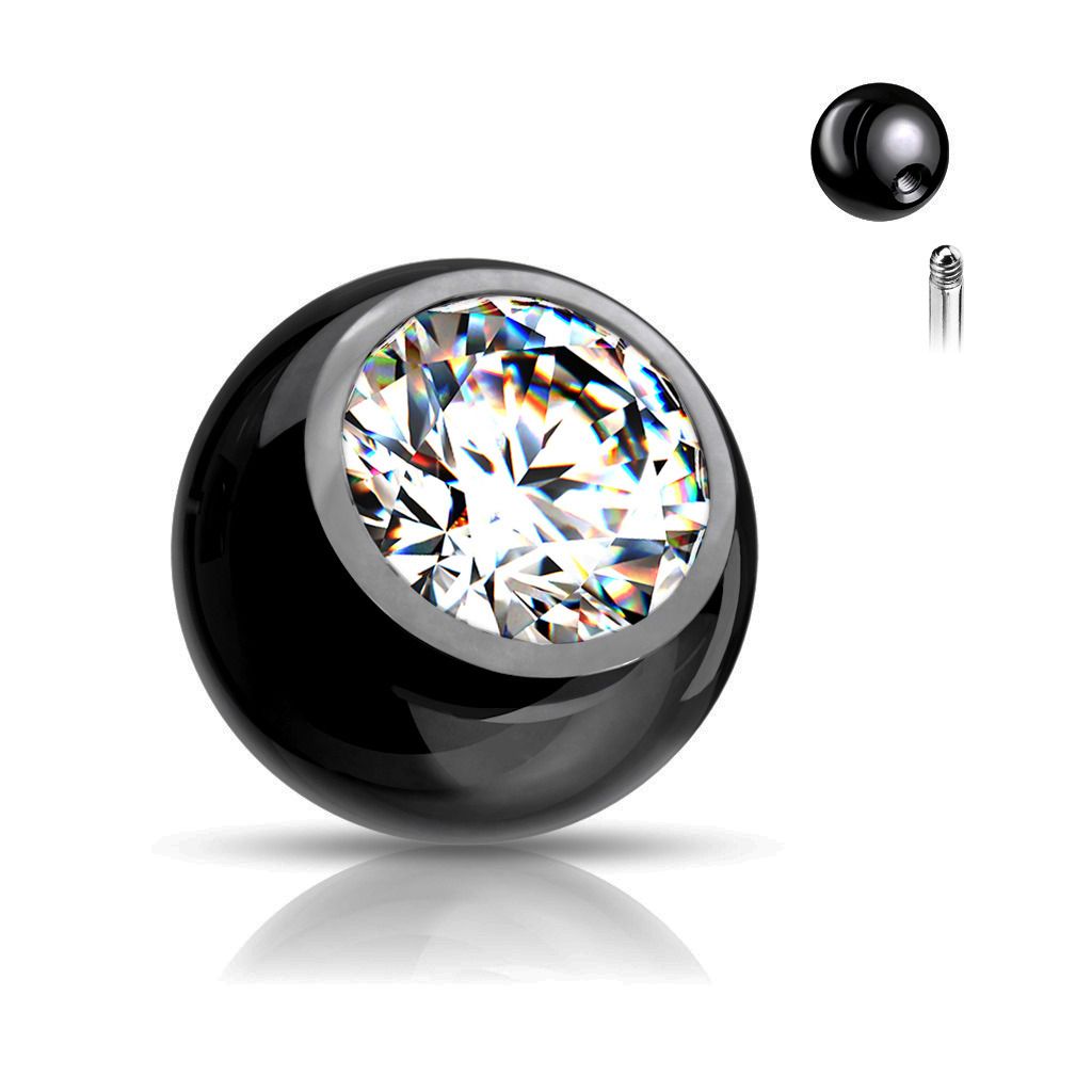 Černá ocelová náhradní kulička, závit 1,6 mm (3 mm) - ND01012KC-1603