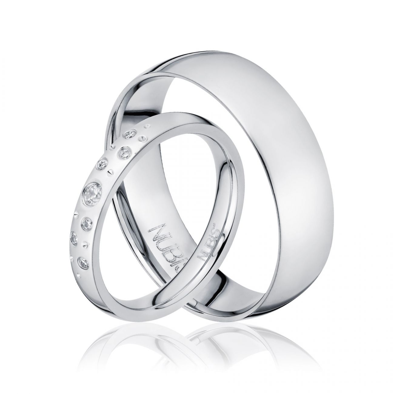 NUBIS Ocelové snubní prsteny - pár - NSS3018, NSS1010