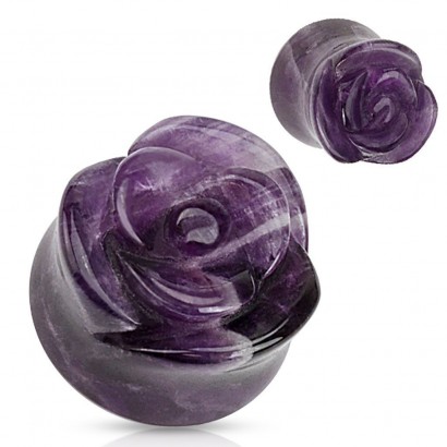 Plug do ucha - nerost ametyst (průměr 12 mm)