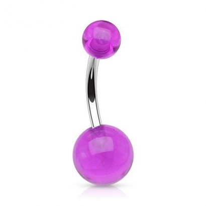 Piercing do pupíku - banánek (fialová)
