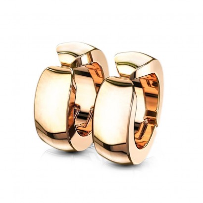 Náušnice klipsny chirurgická ocel (rosegold)