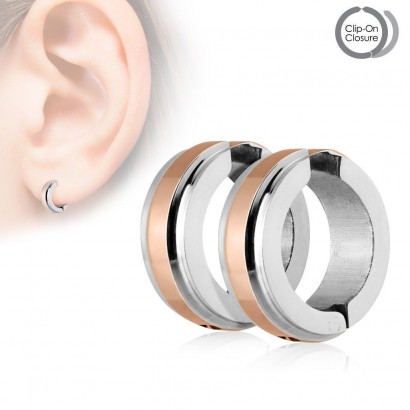 Náušnice klipsny chirurgická ocel (rosegold)