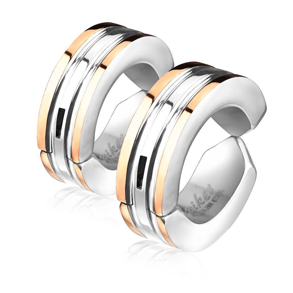 Levně Náušnice klipsny chirurgická ocel (rosegold)