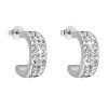 Stříbrné náušnice s krystaly Swarovski bílý půlkruh 31118.1