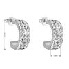 Stříbrné náušnice s krystaly Swarovski bílý půlkruh 31118.1
