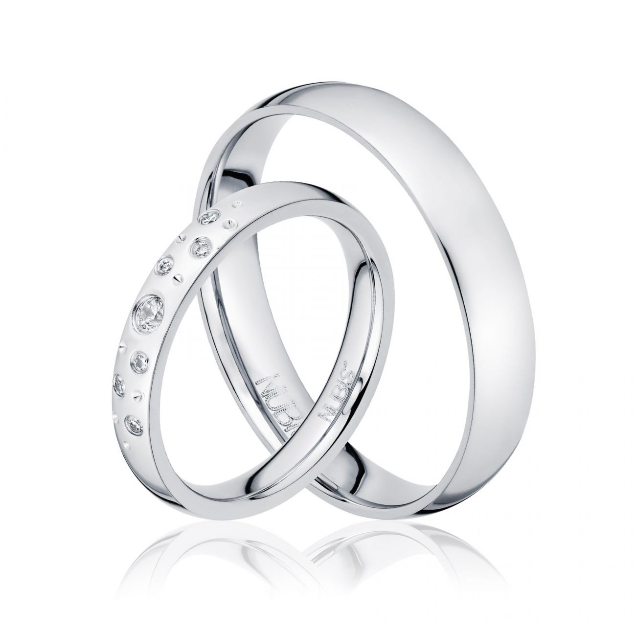 NUBIS Ocelové snubní prsteny - pár - NSS3018, NSS1011