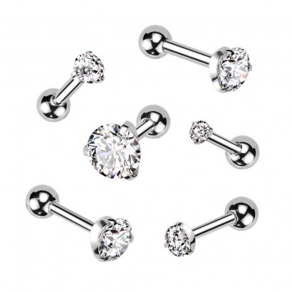 Cartilage piercing do ucha, čirý zirkon 3 mm