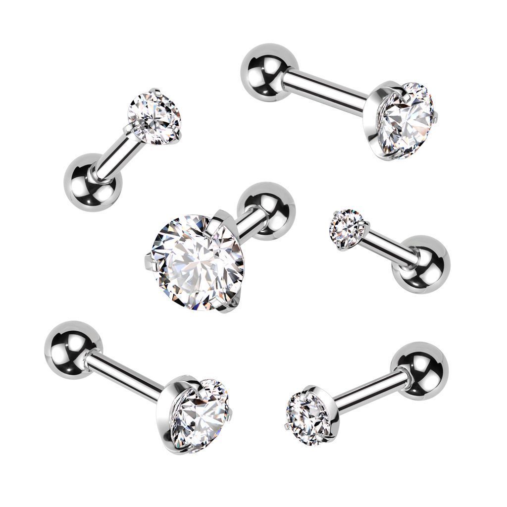 Levně Cartilage piercing do ucha, čirý zirkon 4 mm