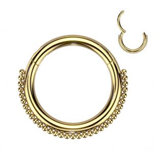 Zlacený piercing segment kruh ozdobný