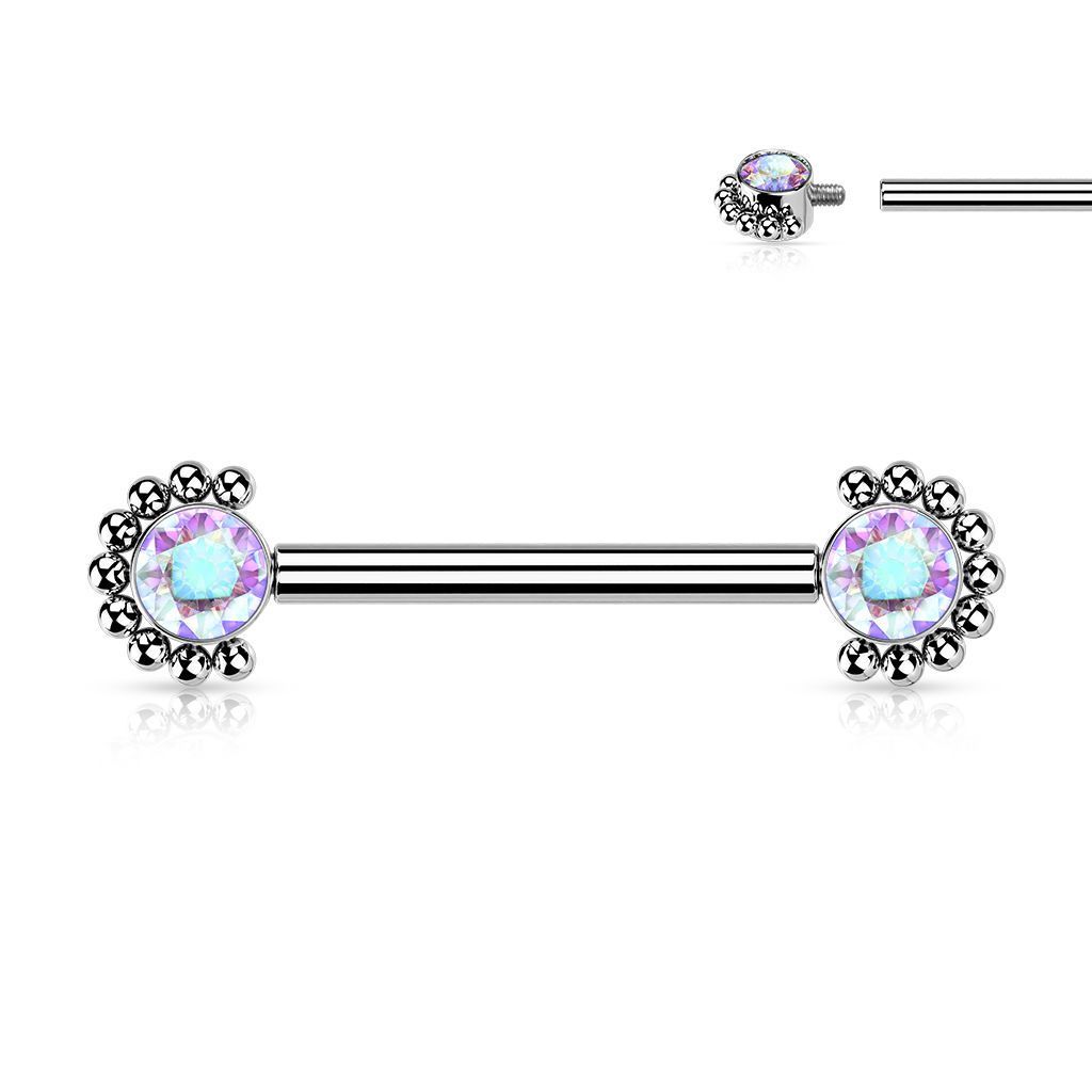 Piercing do bradavky z titanu (duhový)