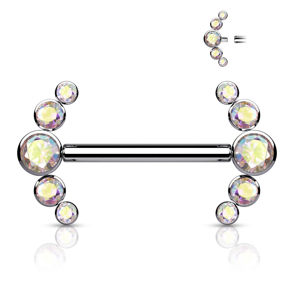 Piercing do bradavky z titanu (duhovrý)