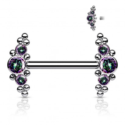 Piercing do bradavky z titanu (vitrail medium)