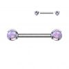Piercing do bradavky z titanu s opálovými kuličkami (modrý)