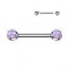 Piercing do bradavky z titanu s opálovými kuličkami (růžový)
