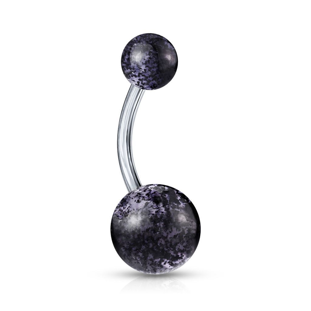 Piercing do pupíku - TITAN (černá) - TIT1005-K