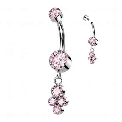 Piercing do pupíku - TITAN (růžový)