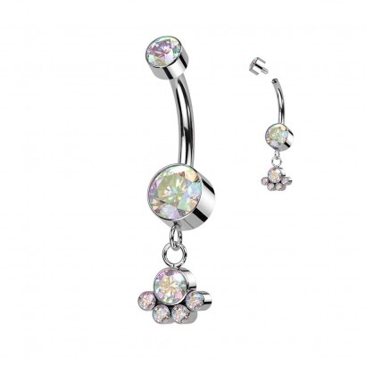 Piercing do pupíku - TITAN (duhový)