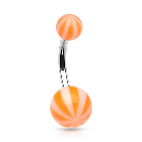 Levně Piercing do pupíku - banánek (oranžová) - BA01014-O