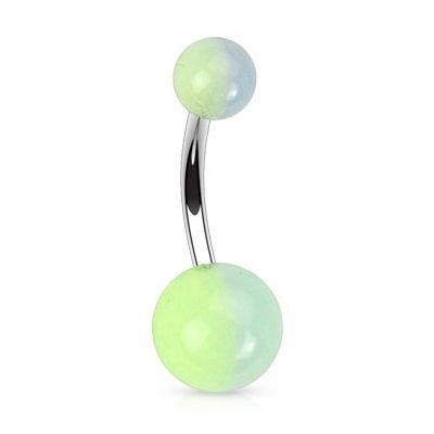 Levně Piercing do pupíku (zelená/modrá) - BA01066-BG