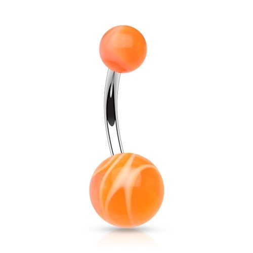 Levně Piercing do pupíku - banánek (oranžová) - BA01015-O