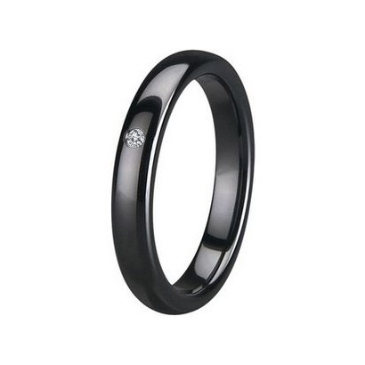 KM1010-4 Dámský keramický prsten černý, šíře 4 mm (61)