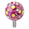 Microdermal - ozdobná část kulička se zirkony, 5 mm (fialová)