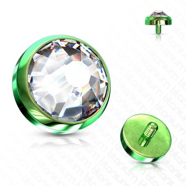 Levně Zelený microdermal piercing - ozdobná část (5 mm)