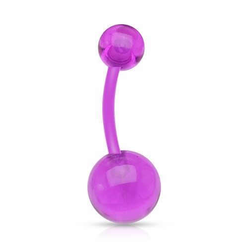 Levně Piercing do pupíku - banánek (fialová) - BA01051-A
