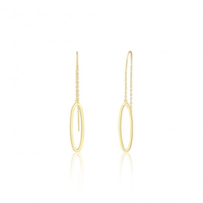 Stříbrné zlacené provlékací náušnice