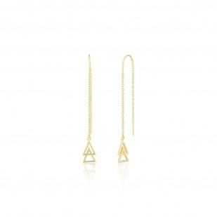 Stříbrné zlacené provlékací náušnice