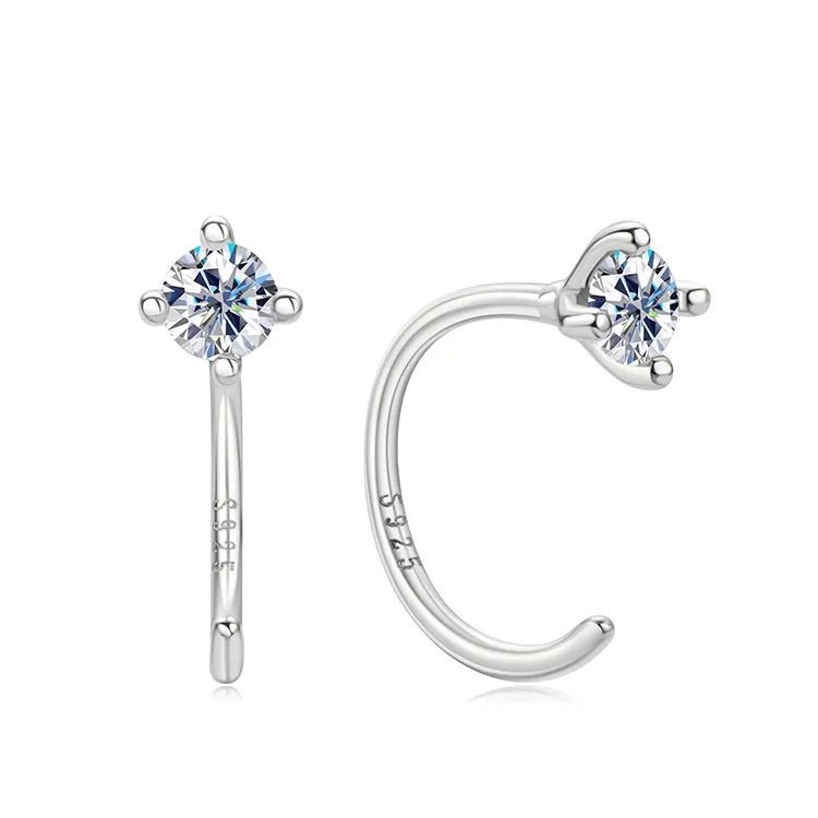 NUBIS Stříbrné náušnice s moissanity - MN103