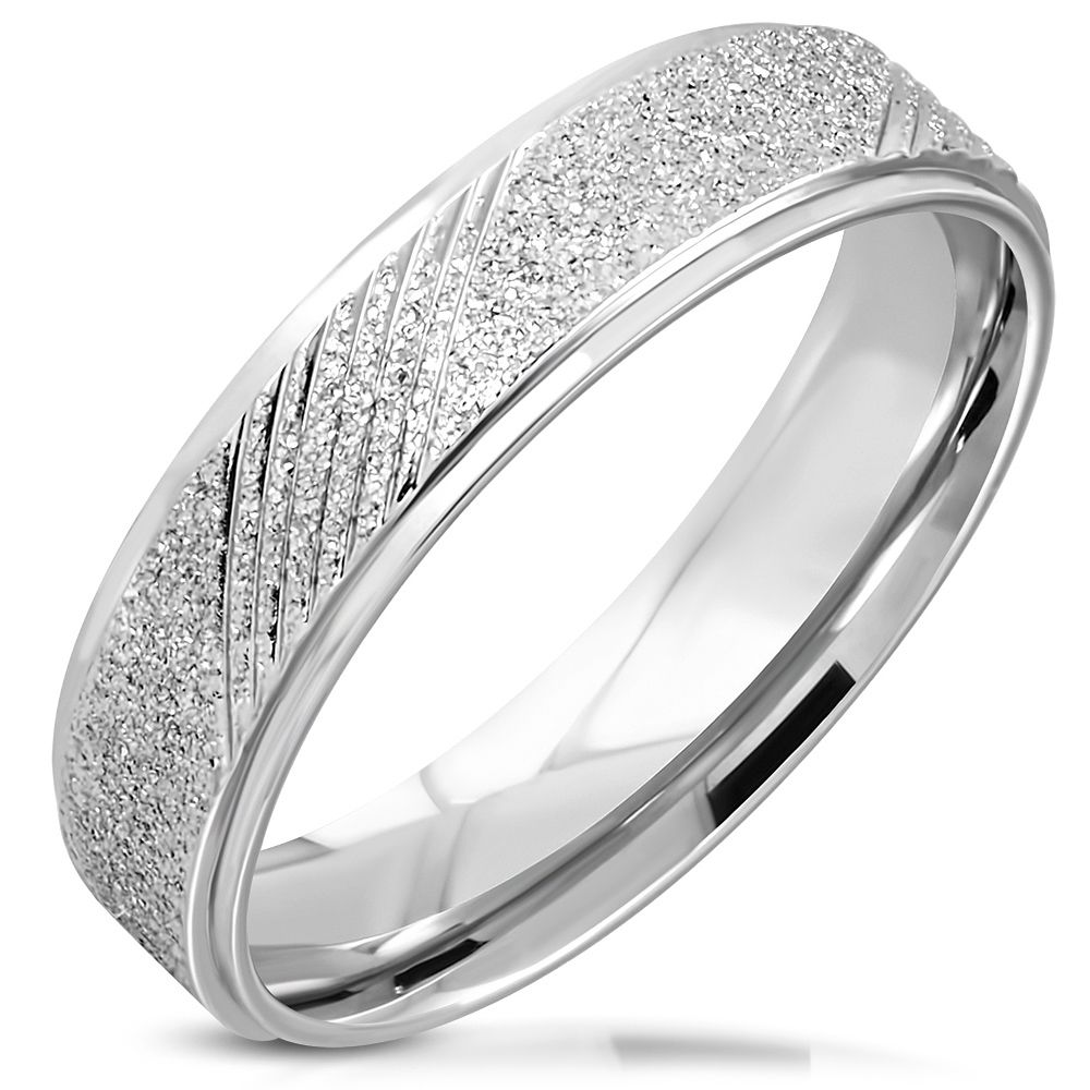 S4U NSS3008 Pánský snubní ocelový prsten, šíře 6 mm (64) - NSS3008-6-64