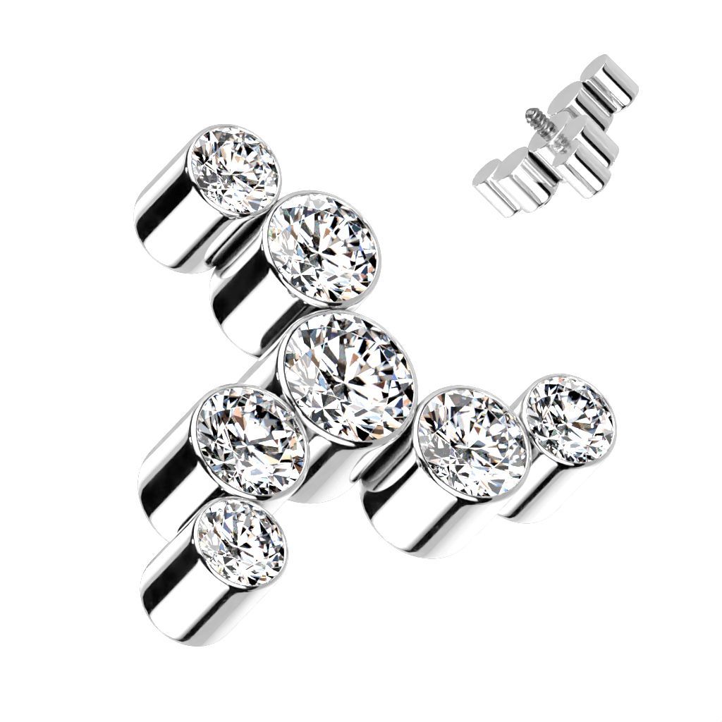 Náhradní ozdoba k dermálu TITAN, závit 1,6 mm (stříbrná)